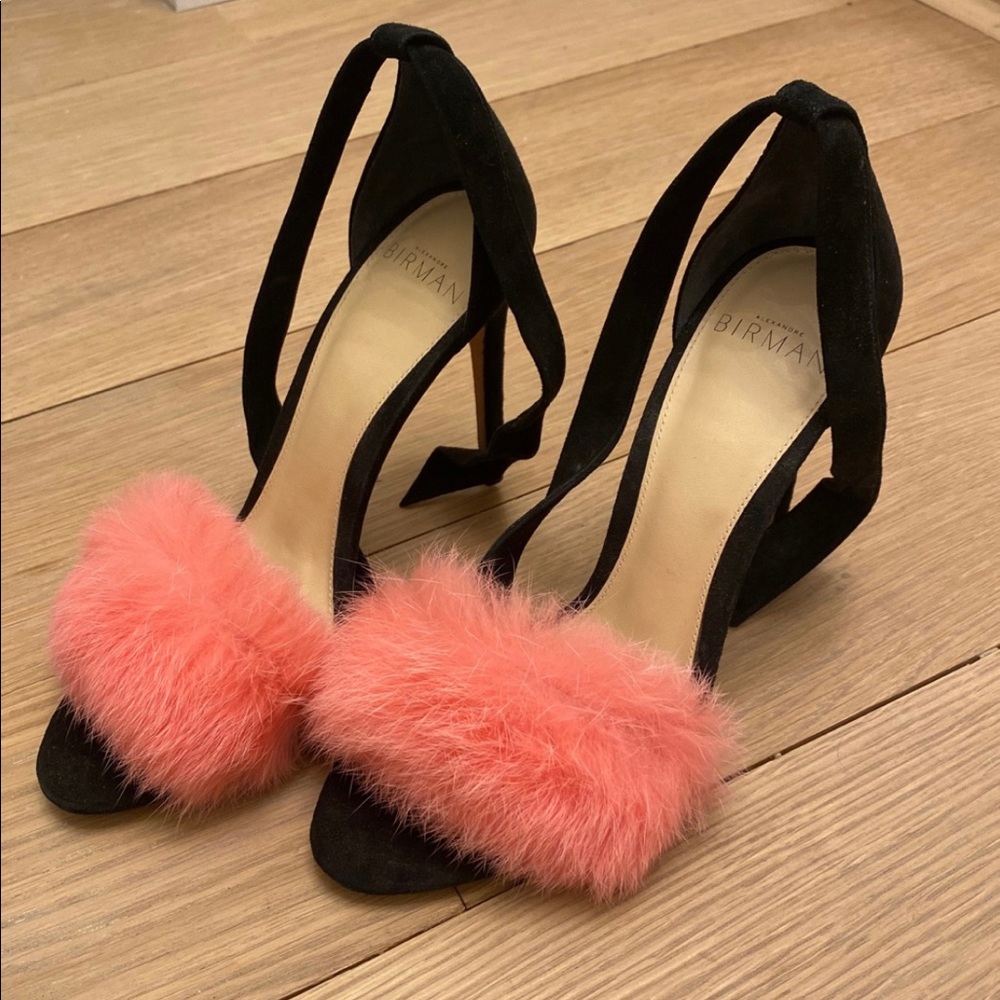 Alexandre Birman black/rose fur heels